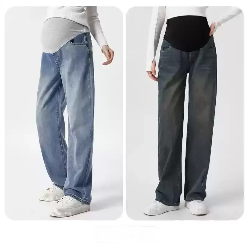 Maternity Wide Leg Jeans-Black