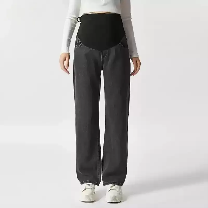 Maternity Wide Leg Jeans-Black