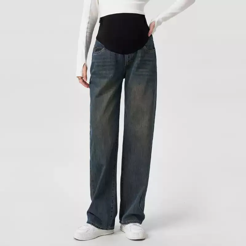 Maternity Wide Leg Jeans-Black