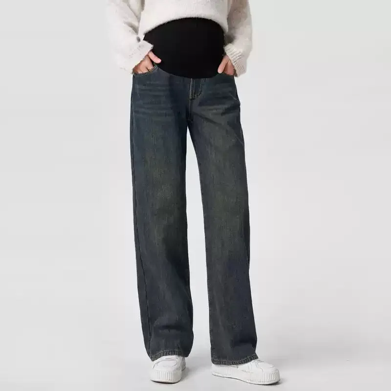 Maternity Wide Leg Jeans-Black