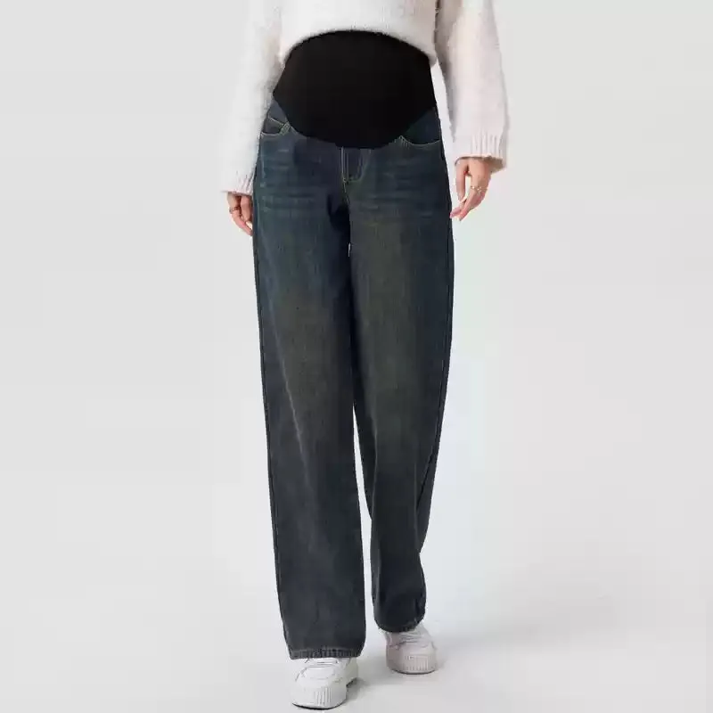 Maternity Wide Leg Jeans-Black