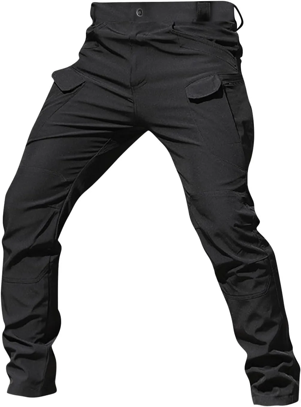 Men's Outdoor Cargo Pants Utility Elastic Waist Pockets Quick Dry Straight Leg Tactical Pants Stretch Jogging Sweatpants