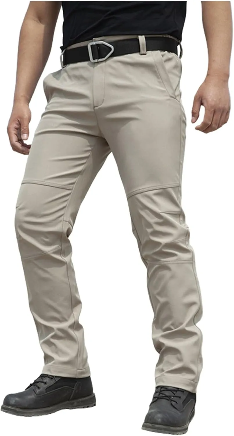 Mens Tactical Hiking Cargo Pants Stretch Ripstop Waterproof Pants Elastic Waist Relaxed Fit Utility Outdoor Apparel