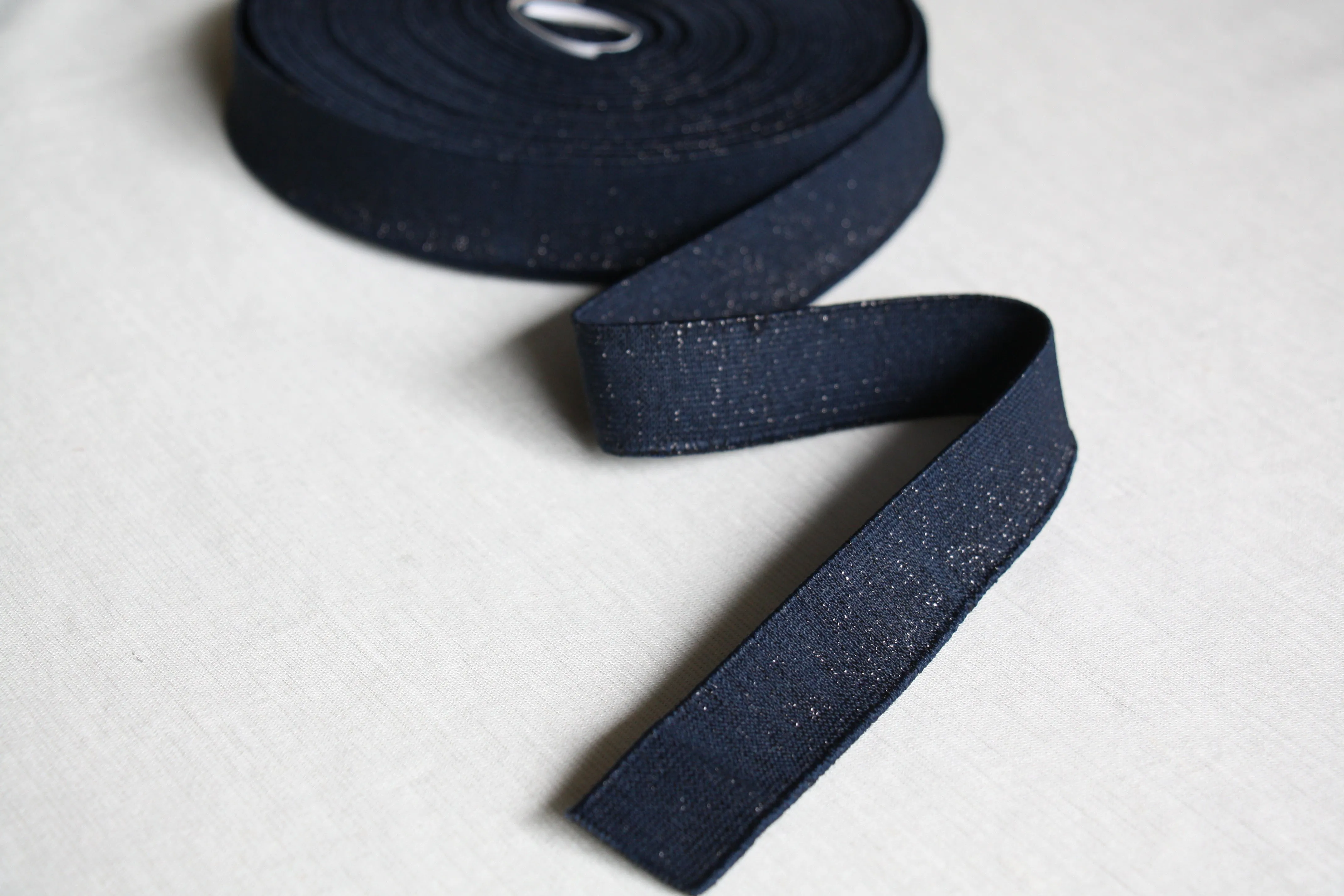 Metallic Fancy Elastic (25mm/ 1") - Navy