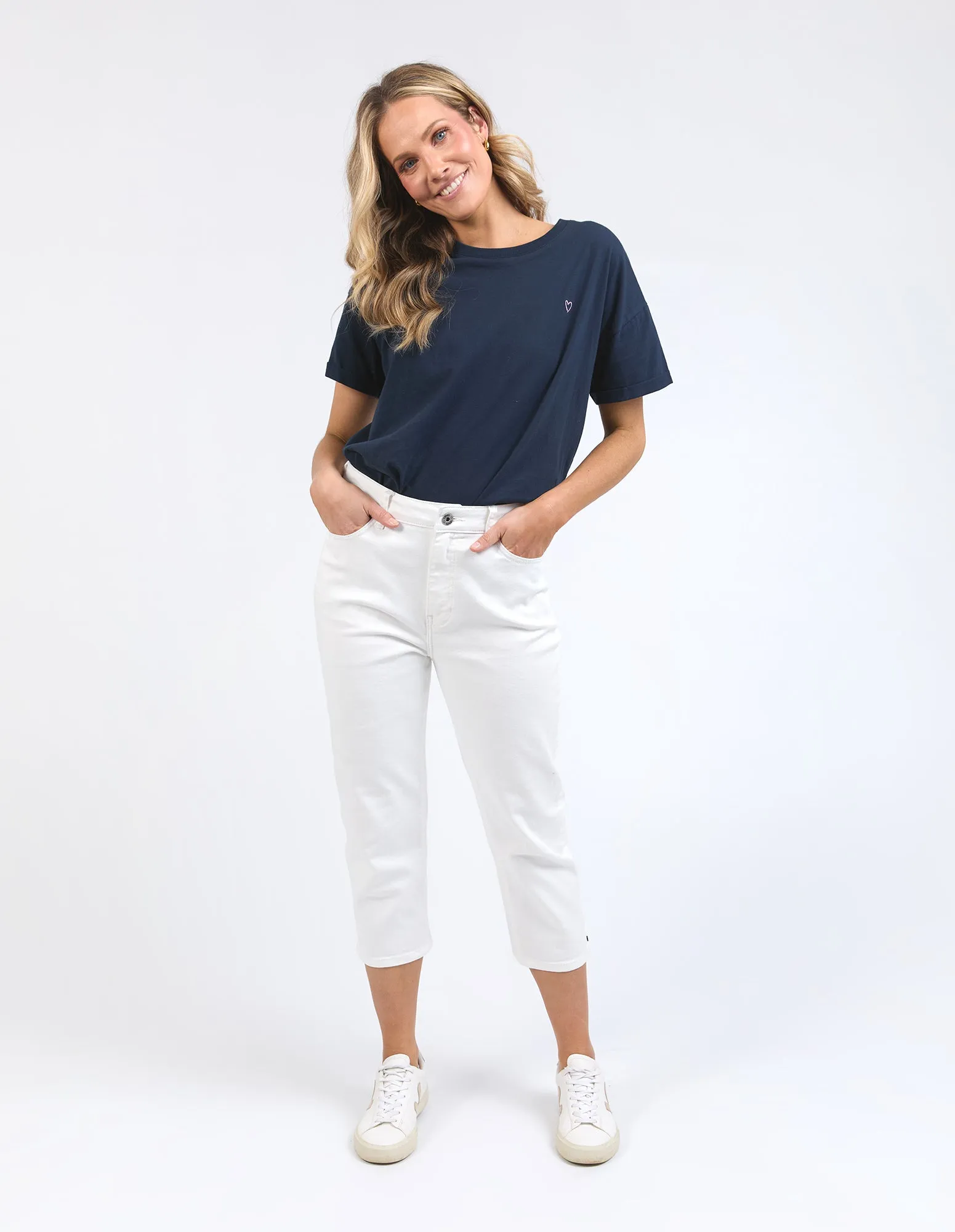Mollie Capri Pant White