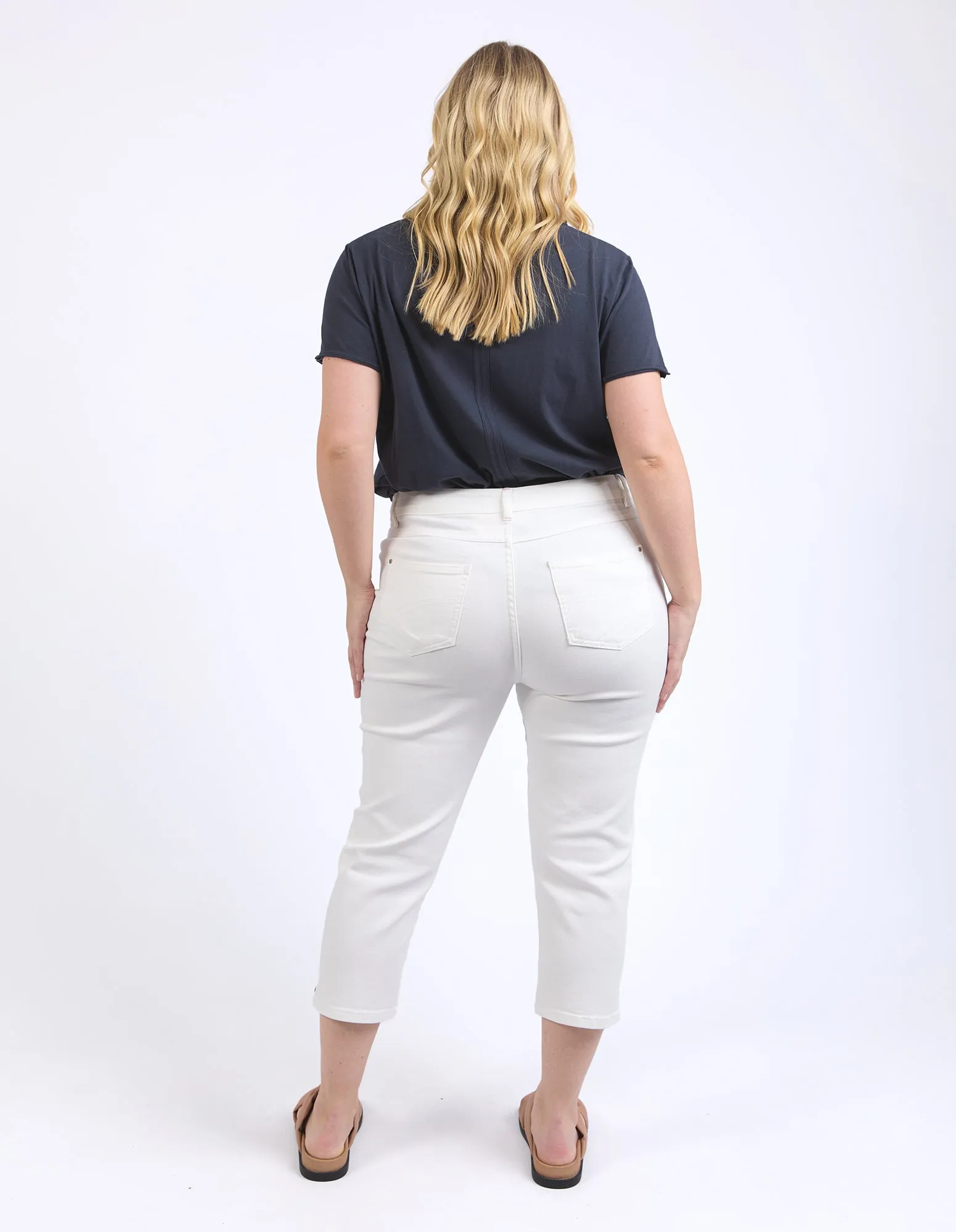 Mollie Capri Pant White