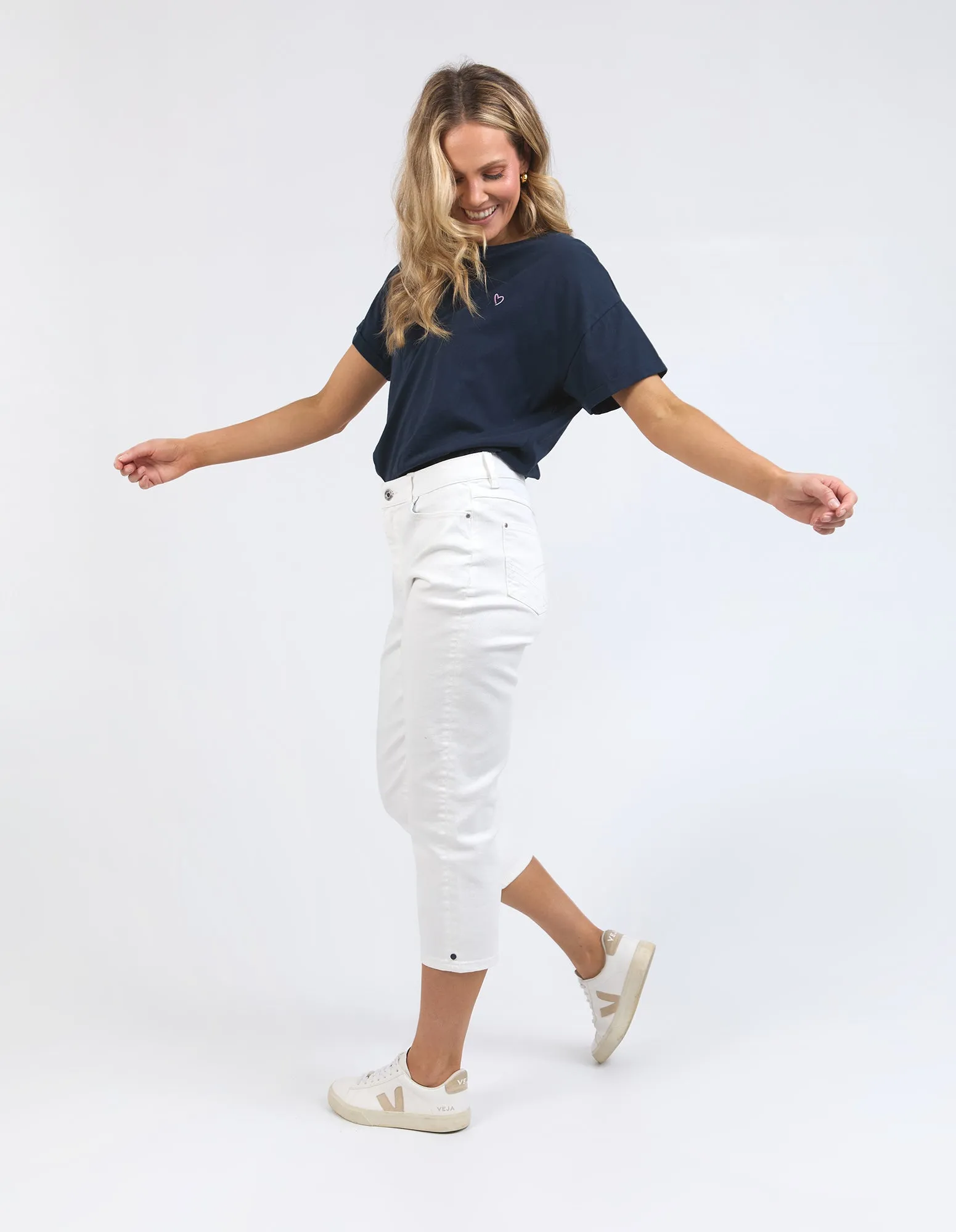 Mollie Capri Pant White