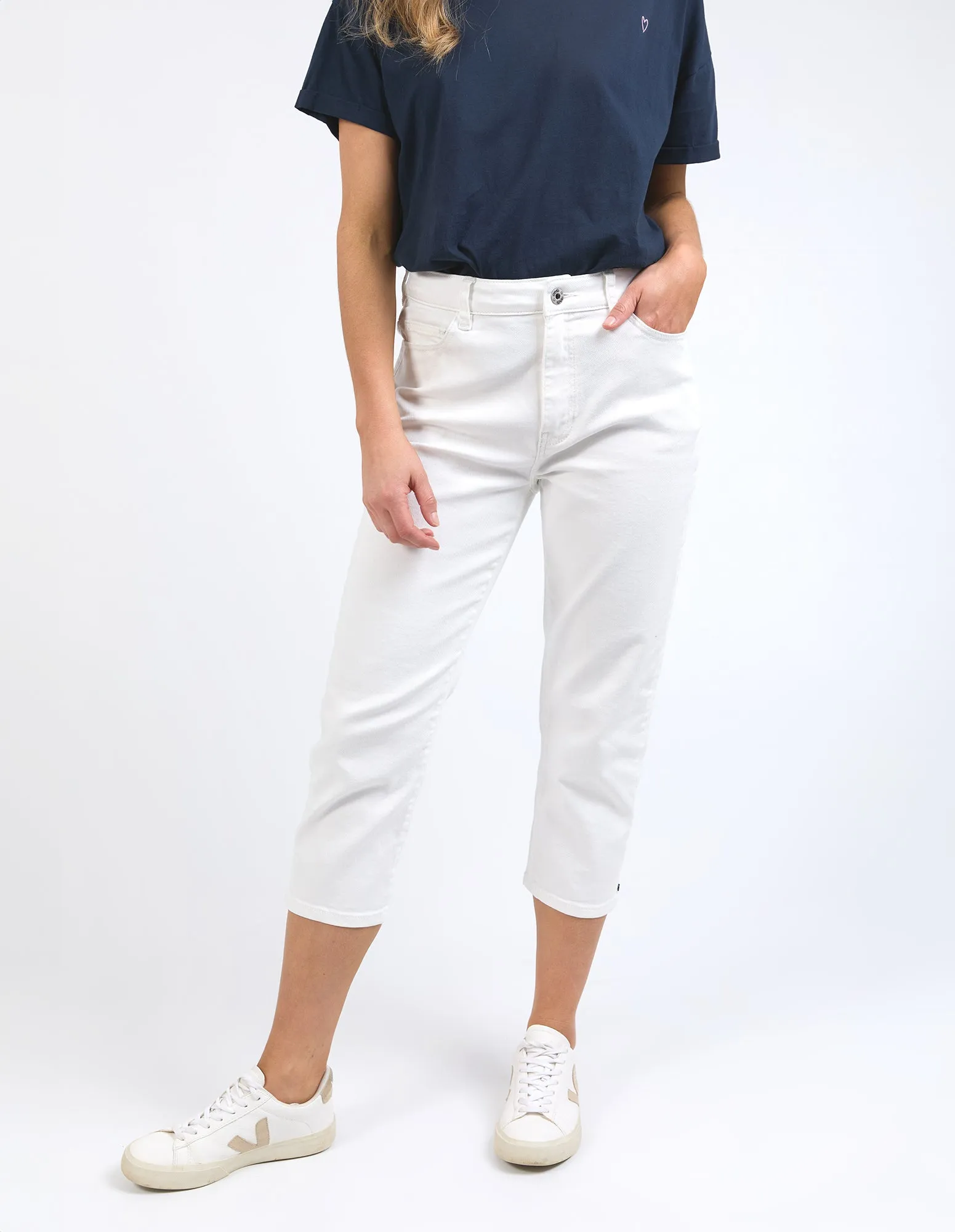 Mollie Capri Pant White
