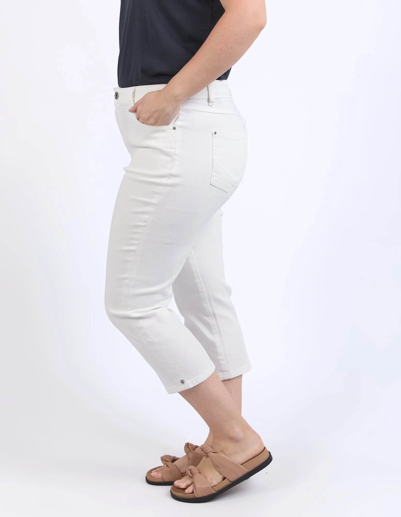 Mollie Capri Pant White