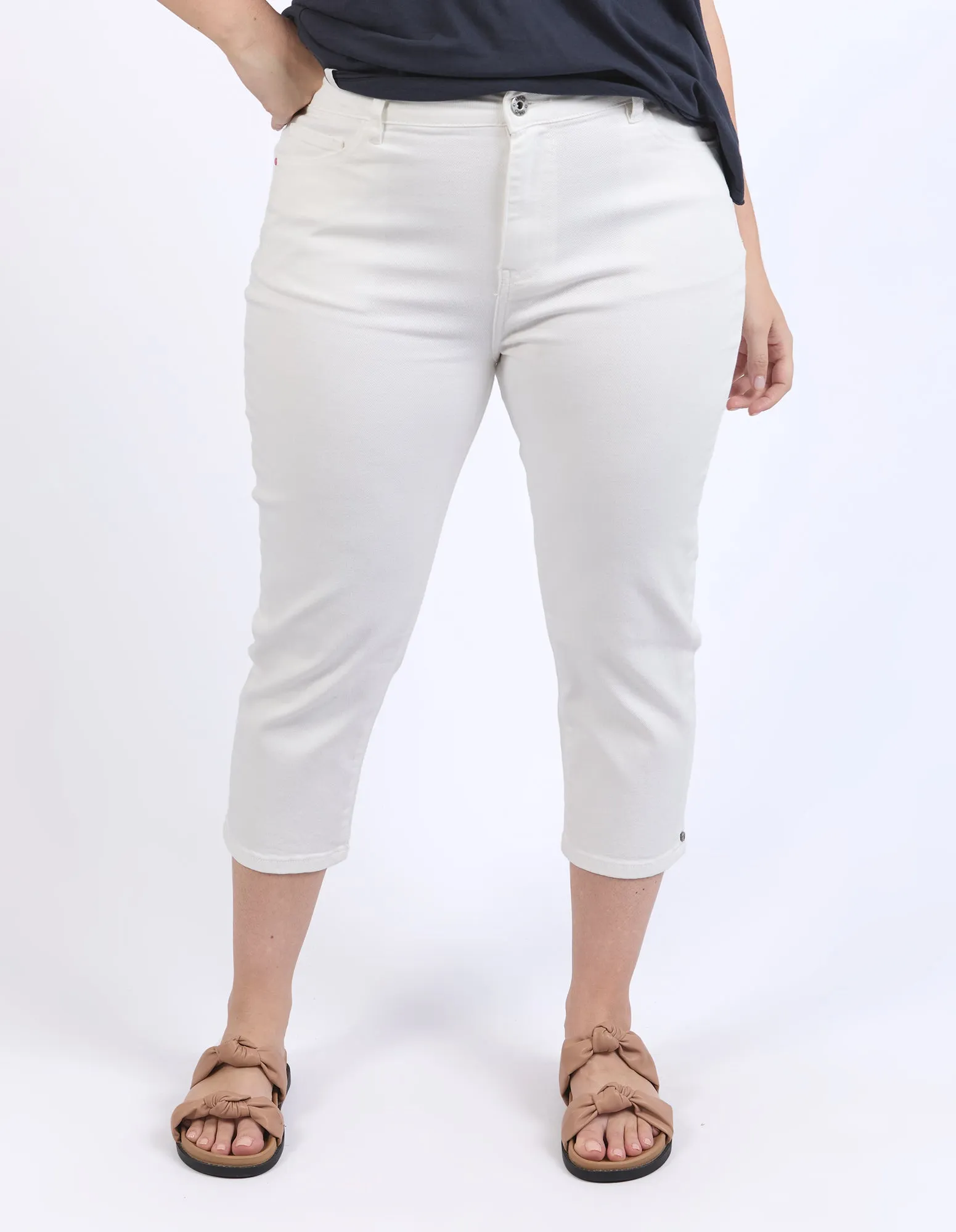 Mollie Capri Pant White