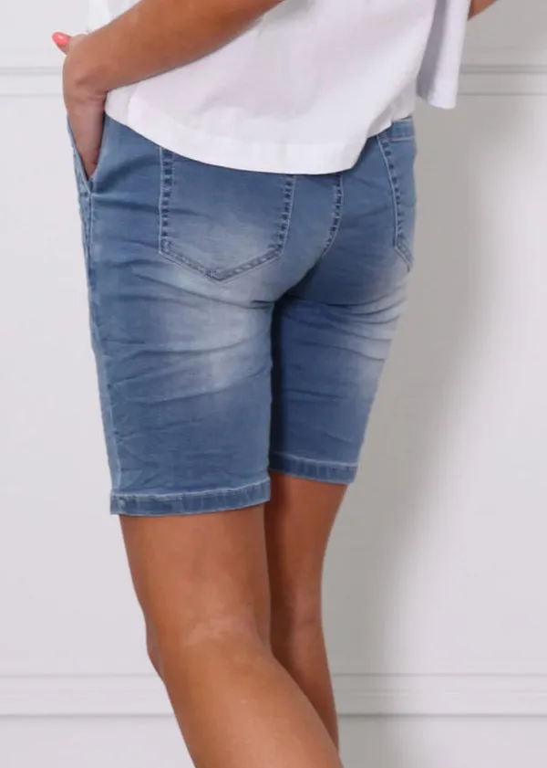 Monaco Riley Denim Shorts - Light Blue Wash