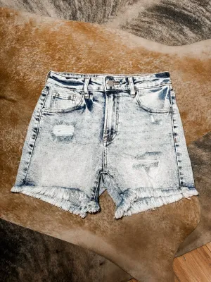 Nicole High Rise Acid Wash Shorts