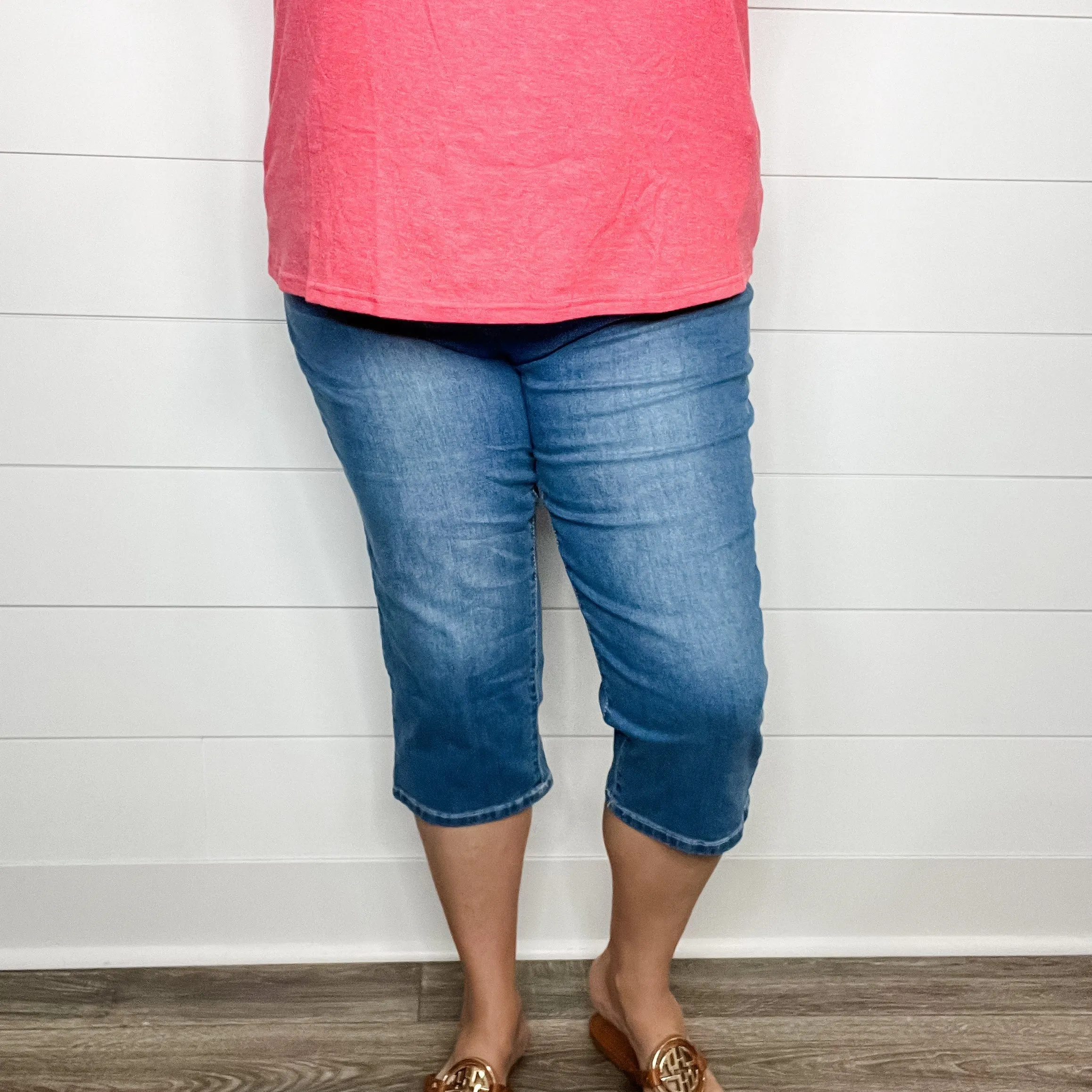 "No Regrets" Tummy Control Relaxed Fit Capris by YMI/Royalty For Me