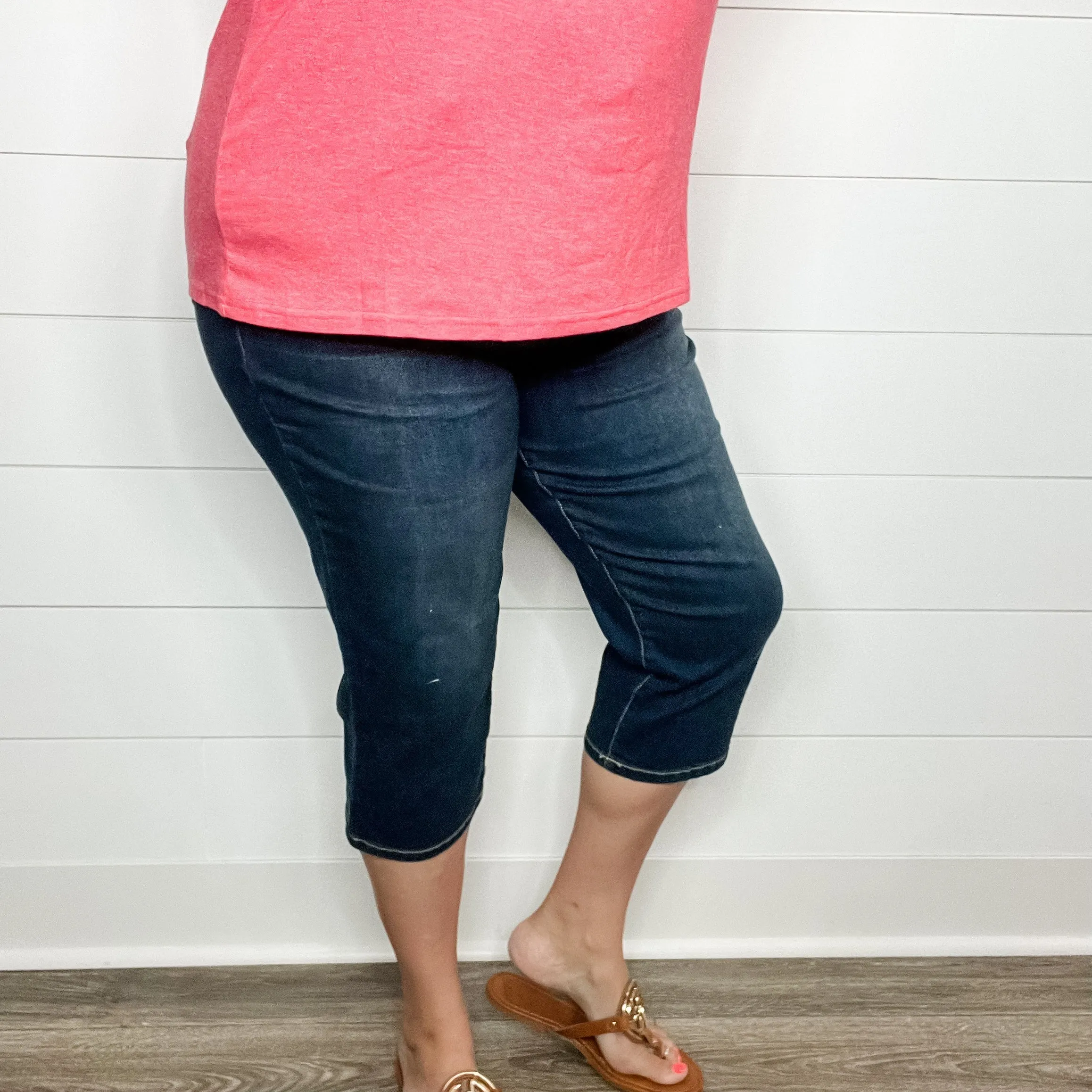 "No Regrets" Tummy Control Relaxed Fit Capris by YMI/Royalty For Me