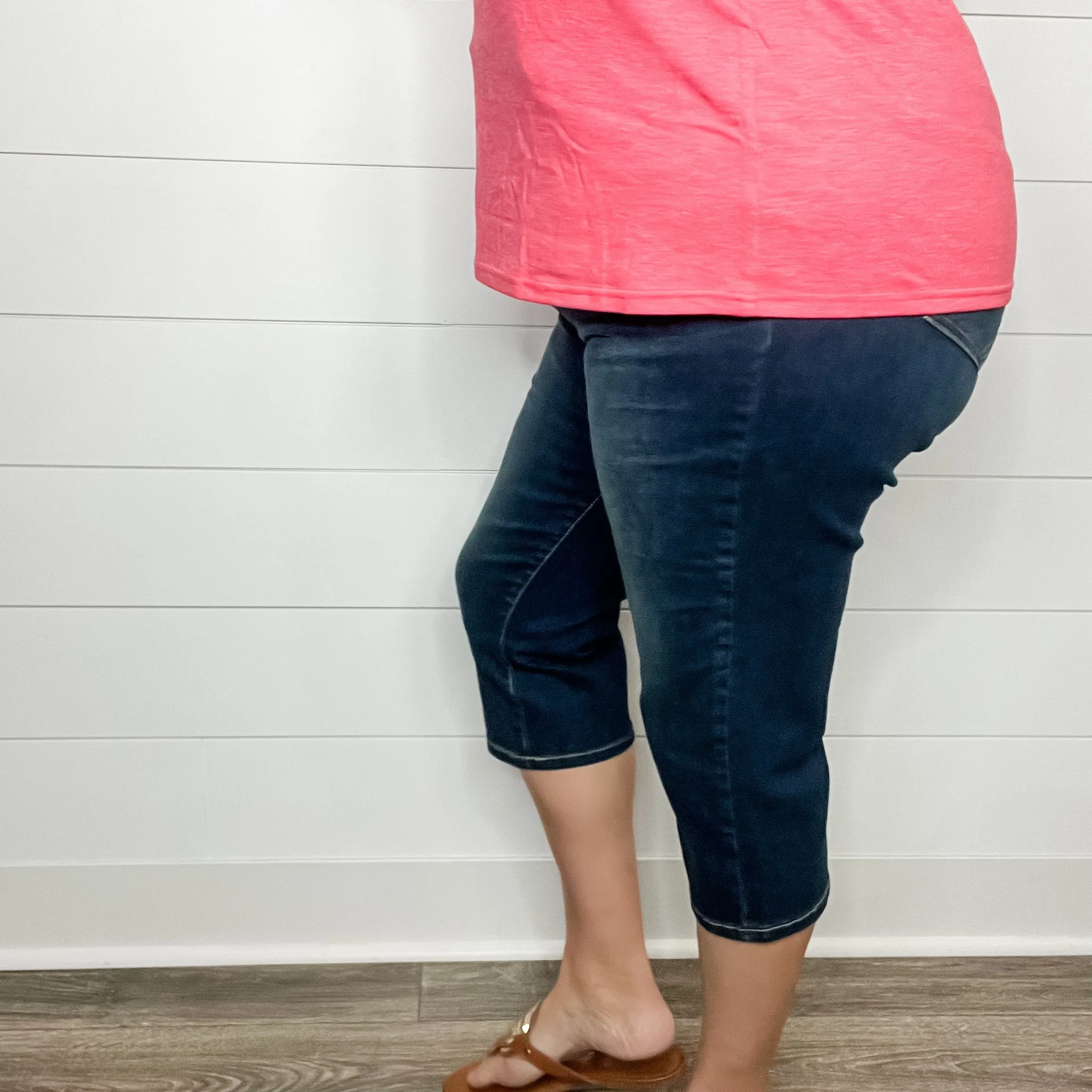 "No Regrets" Tummy Control Relaxed Fit Capris by YMI/Royalty For Me