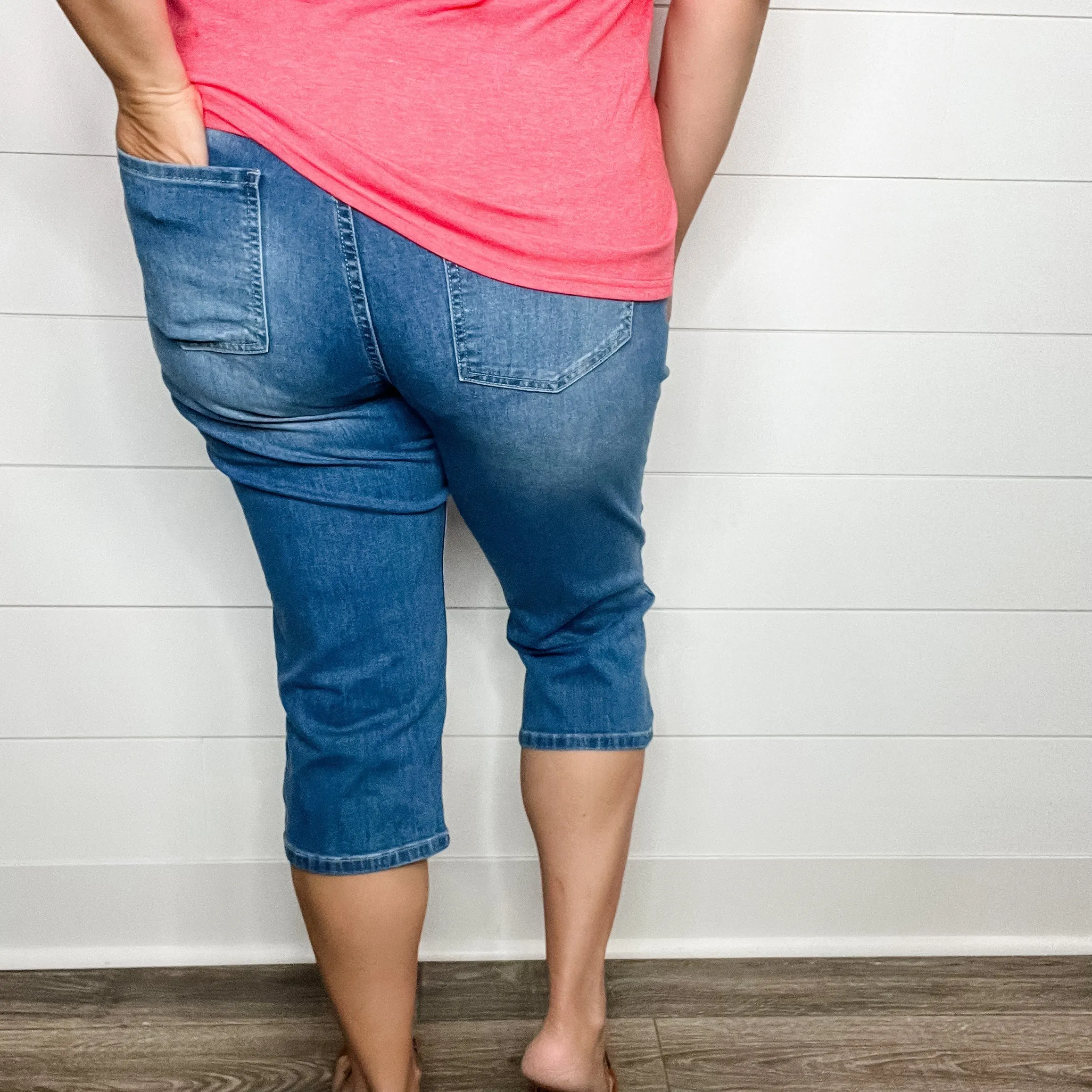 "No Regrets" Tummy Control Relaxed Fit Capris by YMI/Royalty For Me