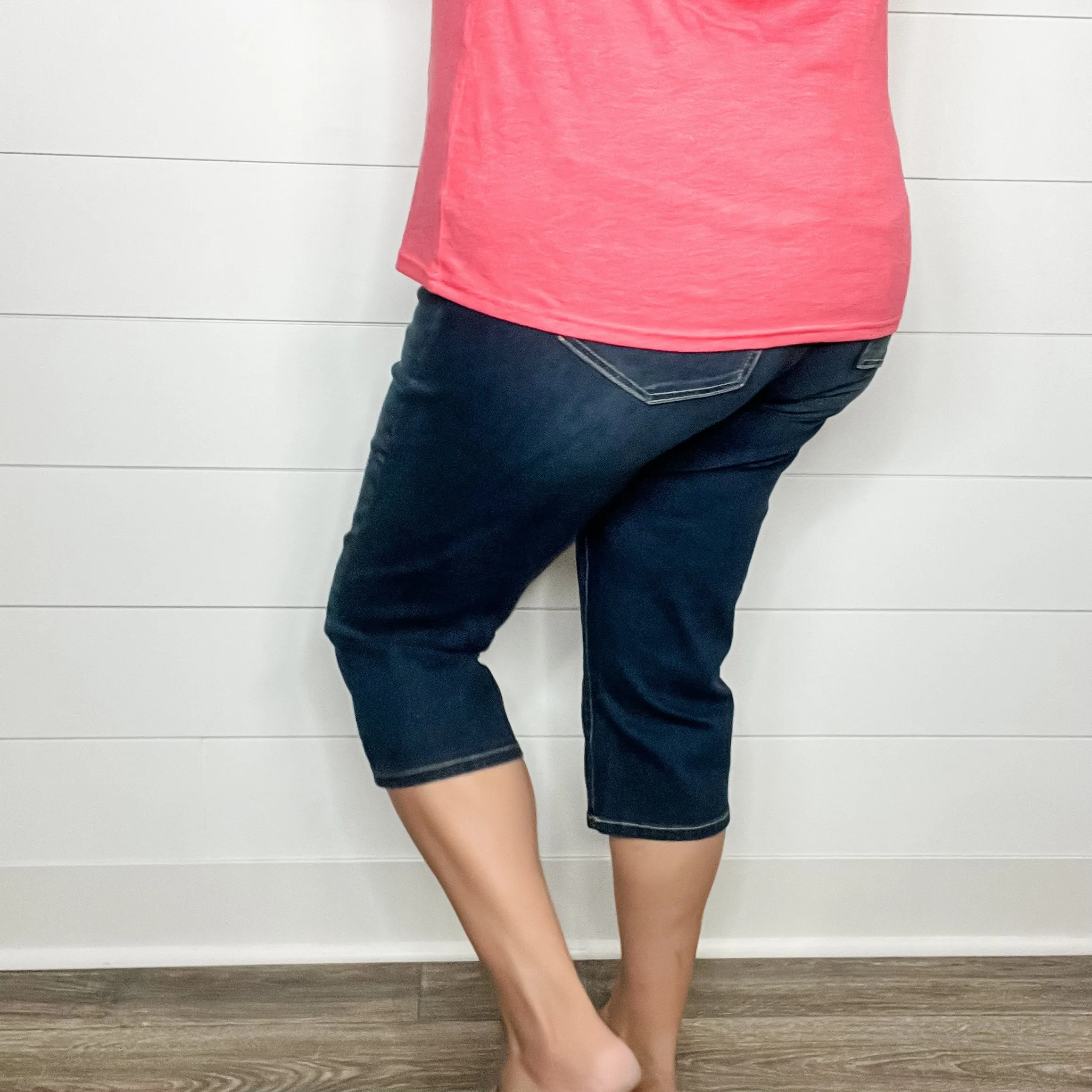 "No Regrets" Tummy Control Relaxed Fit Capris by YMI/Royalty For Me