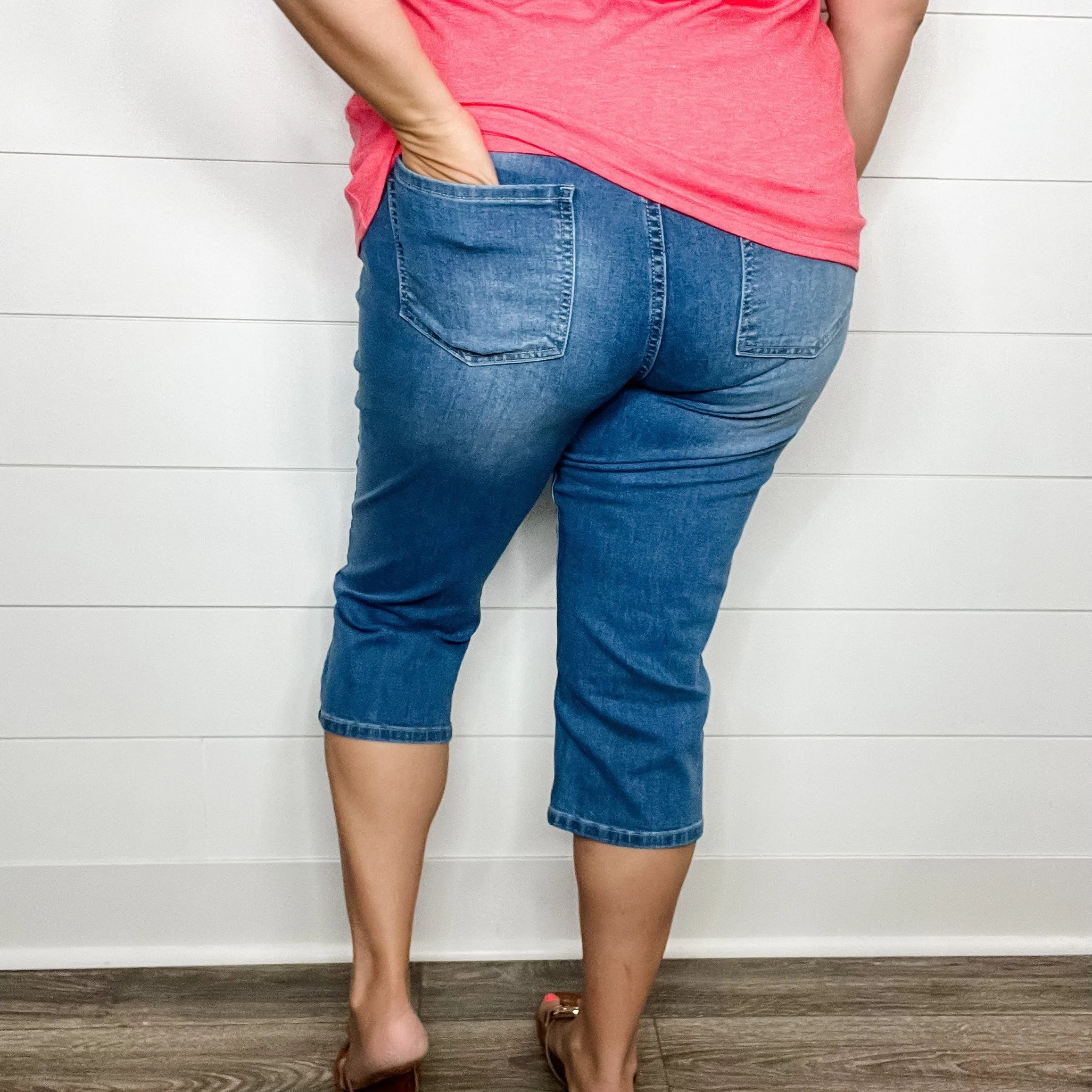"No Regrets" Tummy Control Relaxed Fit Capris by YMI/Royalty For Me