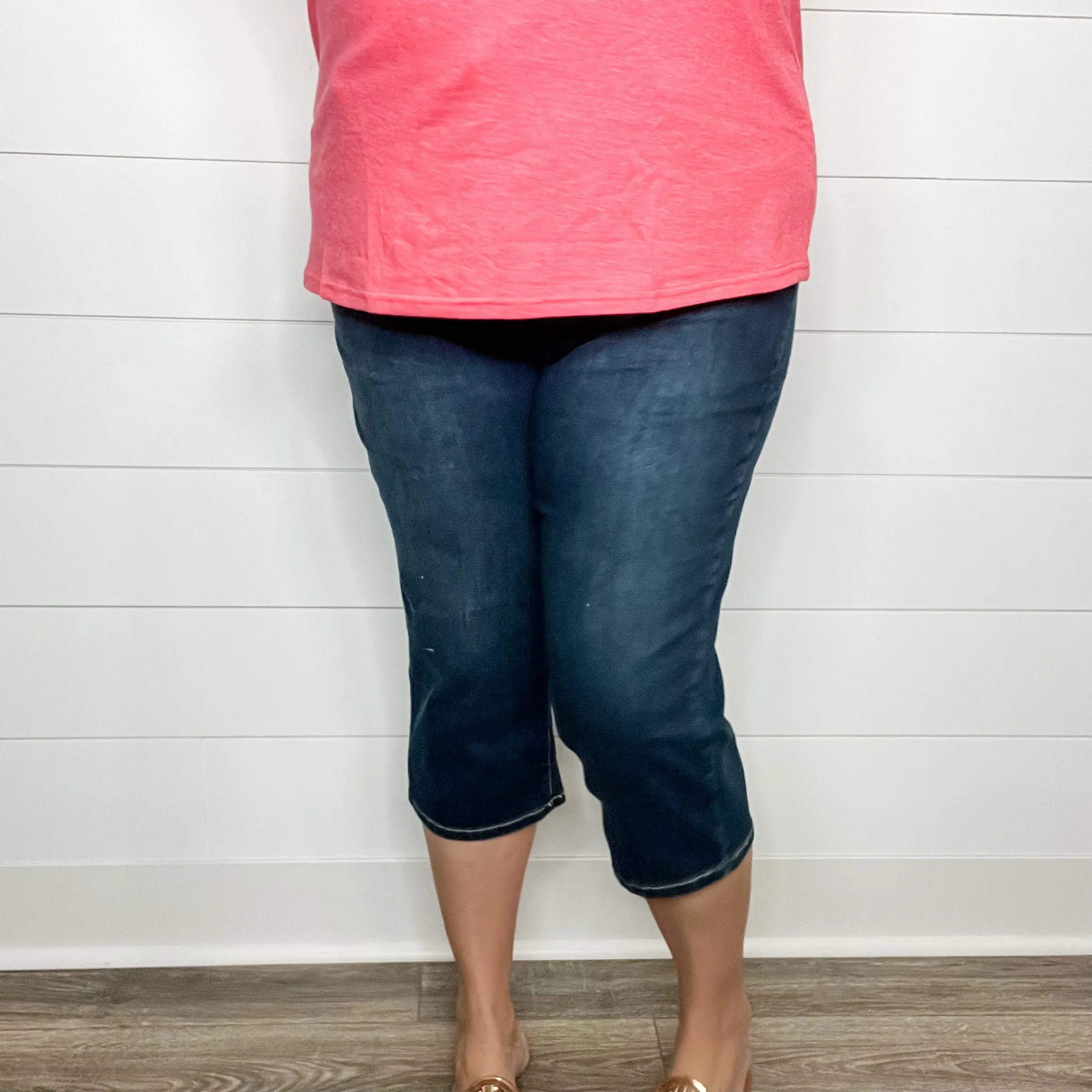 "No Regrets" Tummy Control Relaxed Fit Capris by YMI/Royalty For Me
