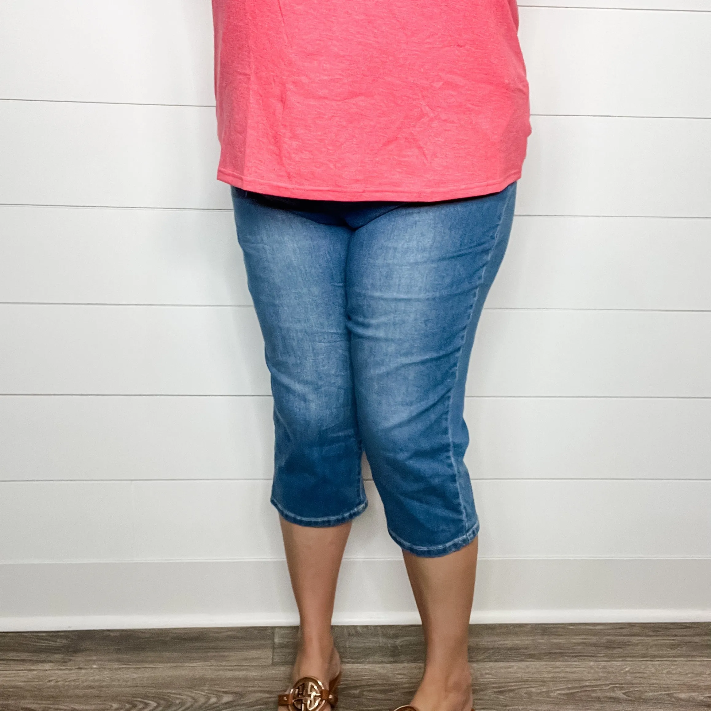 "No Regrets" Tummy Control Relaxed Fit Capris by YMI/Royalty For Me