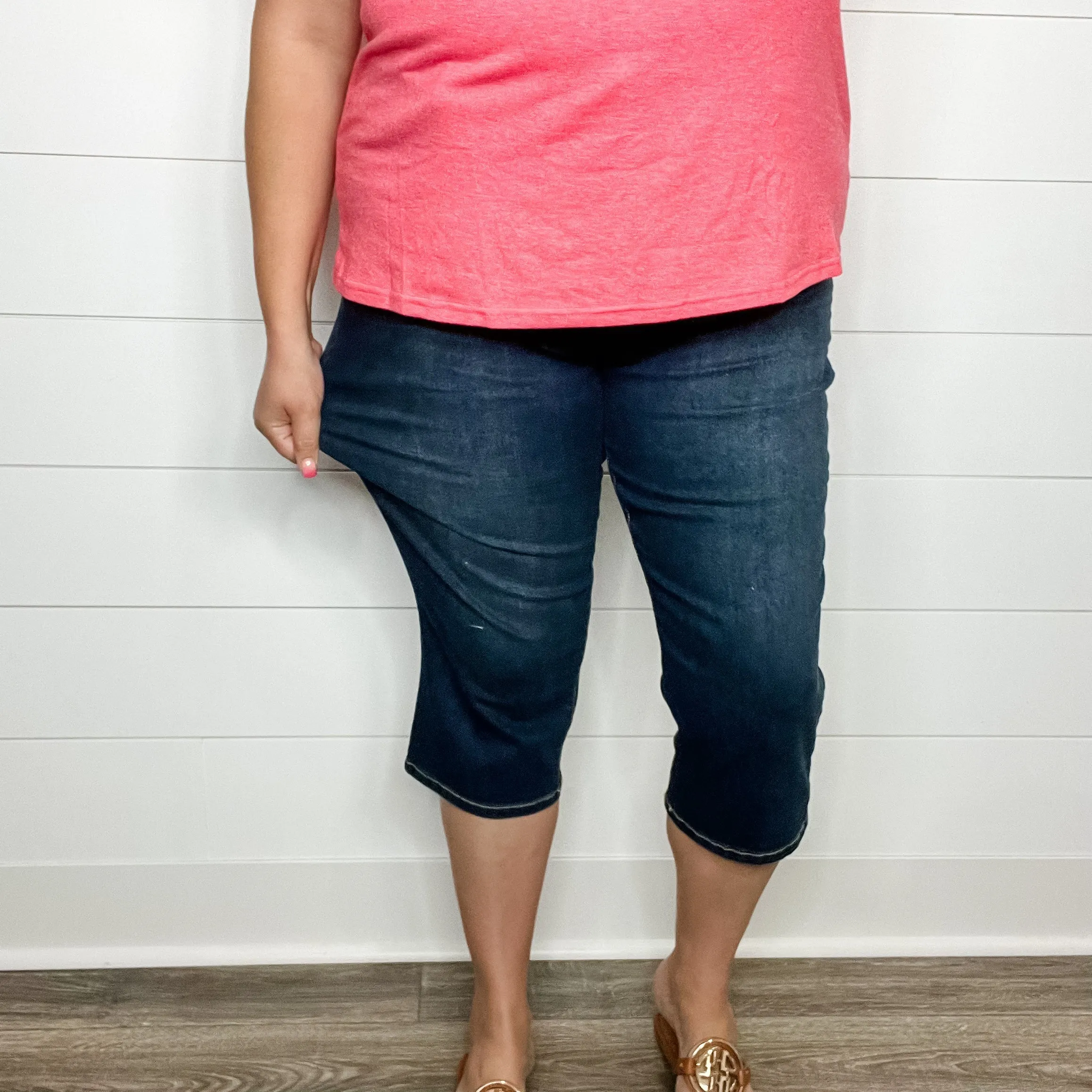"No Regrets" Tummy Control Relaxed Fit Capris by YMI/Royalty For Me
