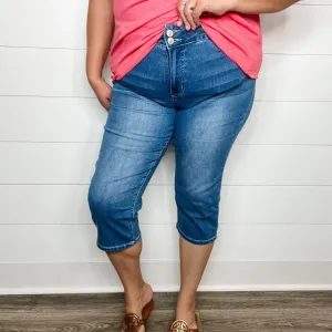"No Regrets" Tummy Control Relaxed Fit Capris by YMI/Royalty For Me