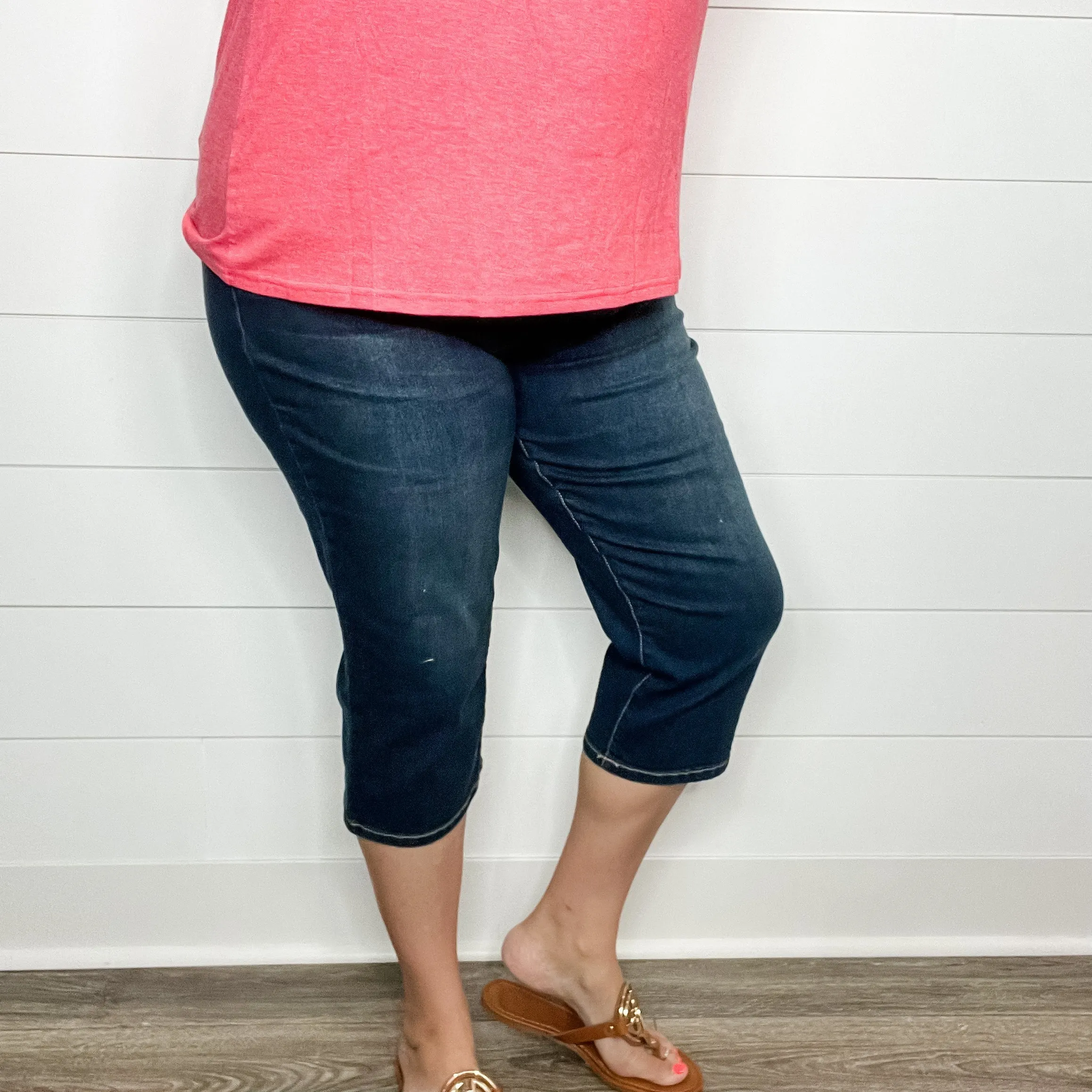 "No Regrets" Tummy Control Relaxed Fit Capris by YMI/Royalty For Me