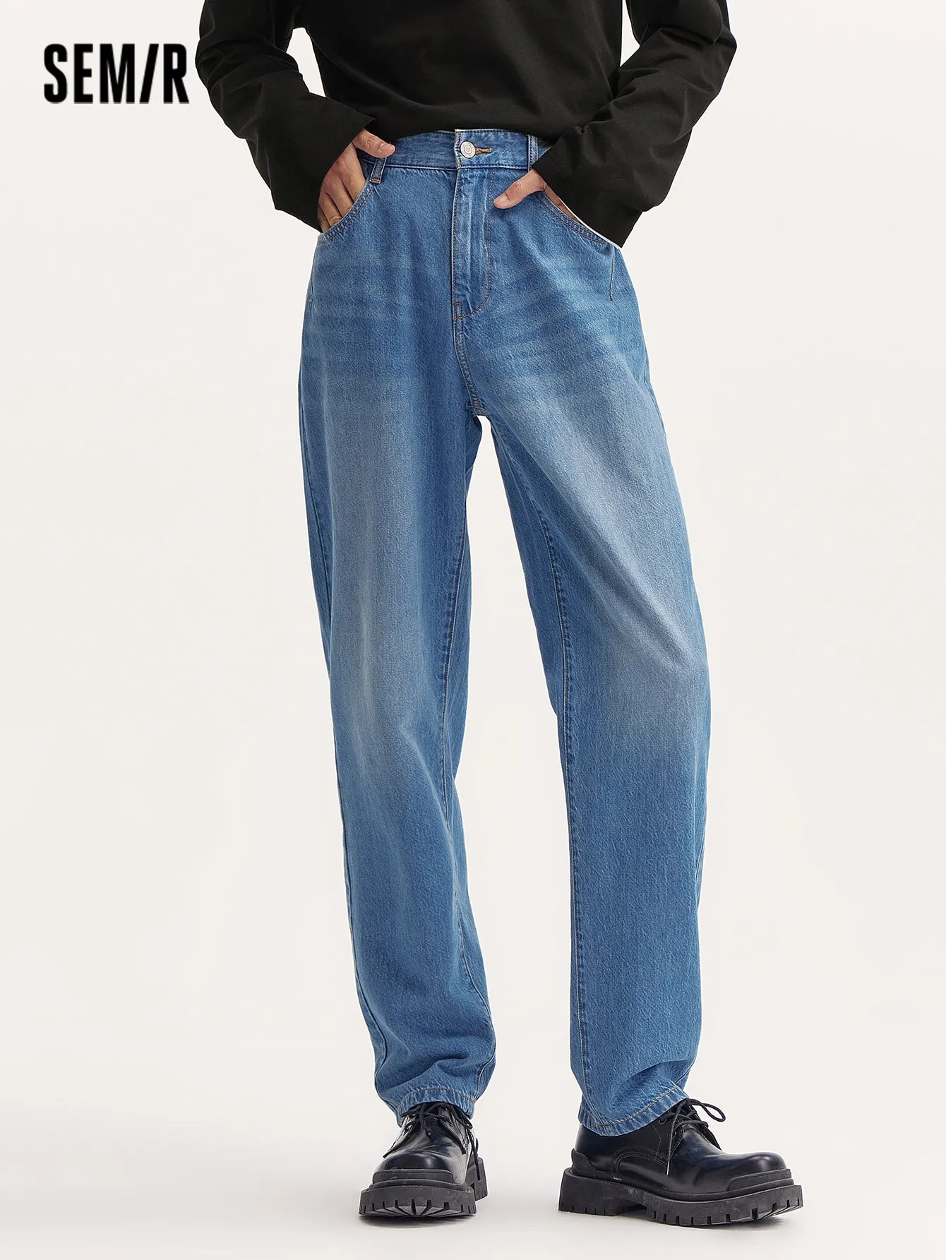 Semir Men Loose Fit Tapered TrousersDenim Trousers