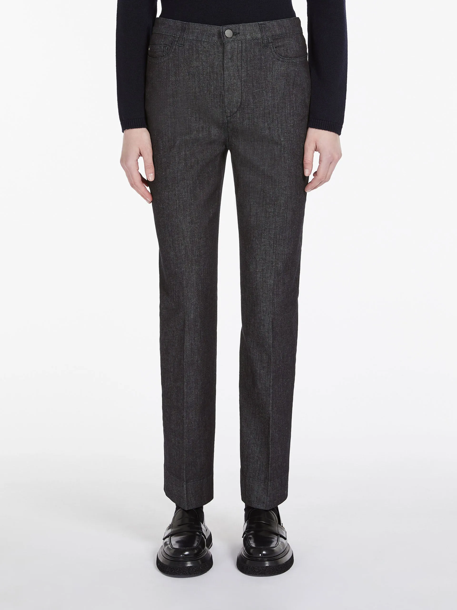 Slim denim trousers