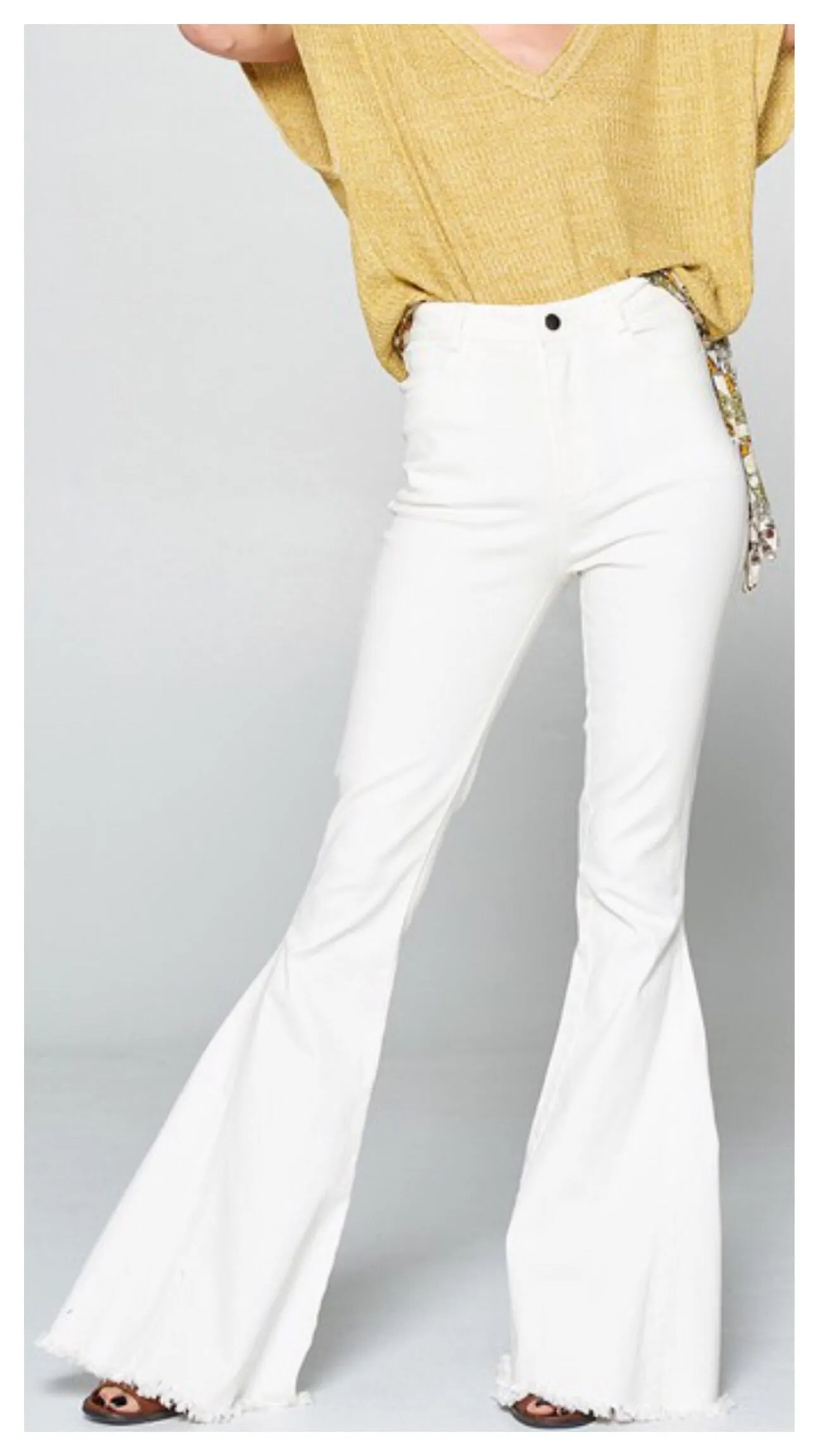 Summer Whites Wide Leg Fringe Denim