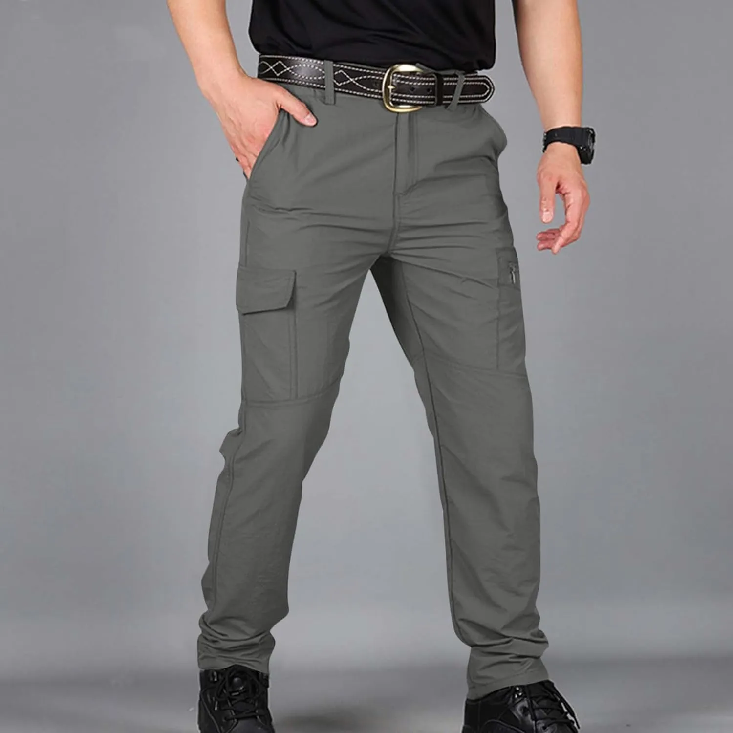 Tactical Hiking Cargo Pants for Men Ripstop Waterproof Stretch Pants Quick Dry Baggy Utility Outdoor Apparel