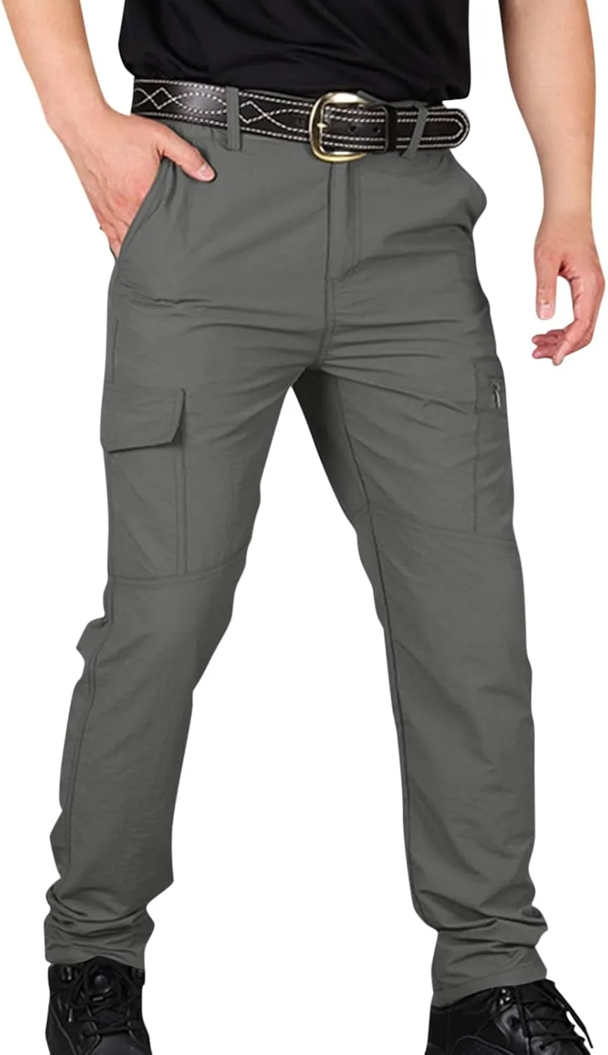 Tactical Hiking Cargo Pants for Men Ripstop Waterproof Stretch Pants Quick Dry Baggy Utility Outdoor Apparel