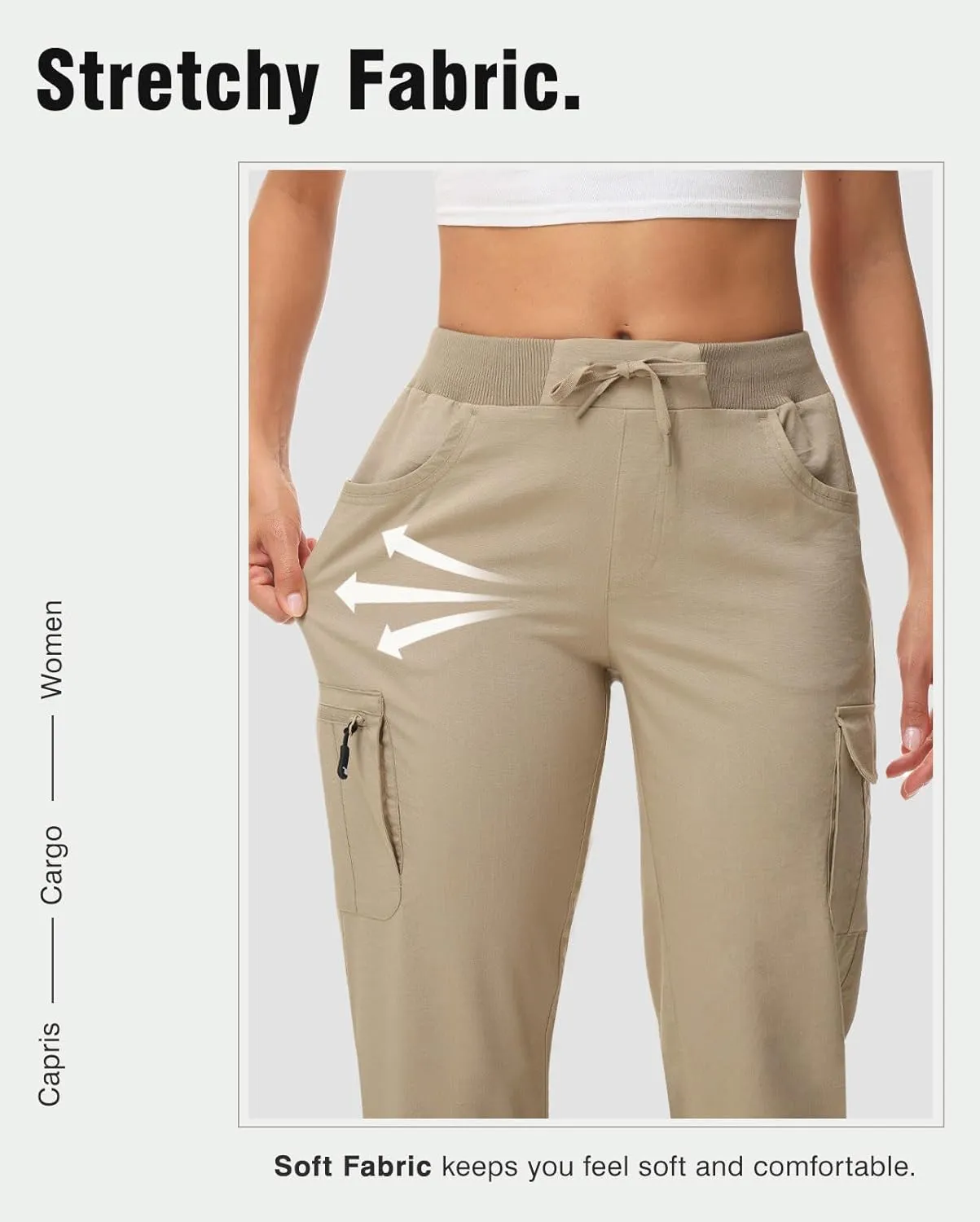 TBMPOY Womens Cargo Capris with Pockets Lightweight Hiking Capris Pants Quick Dry Casual Cropped Pants Summer Trip Cotton