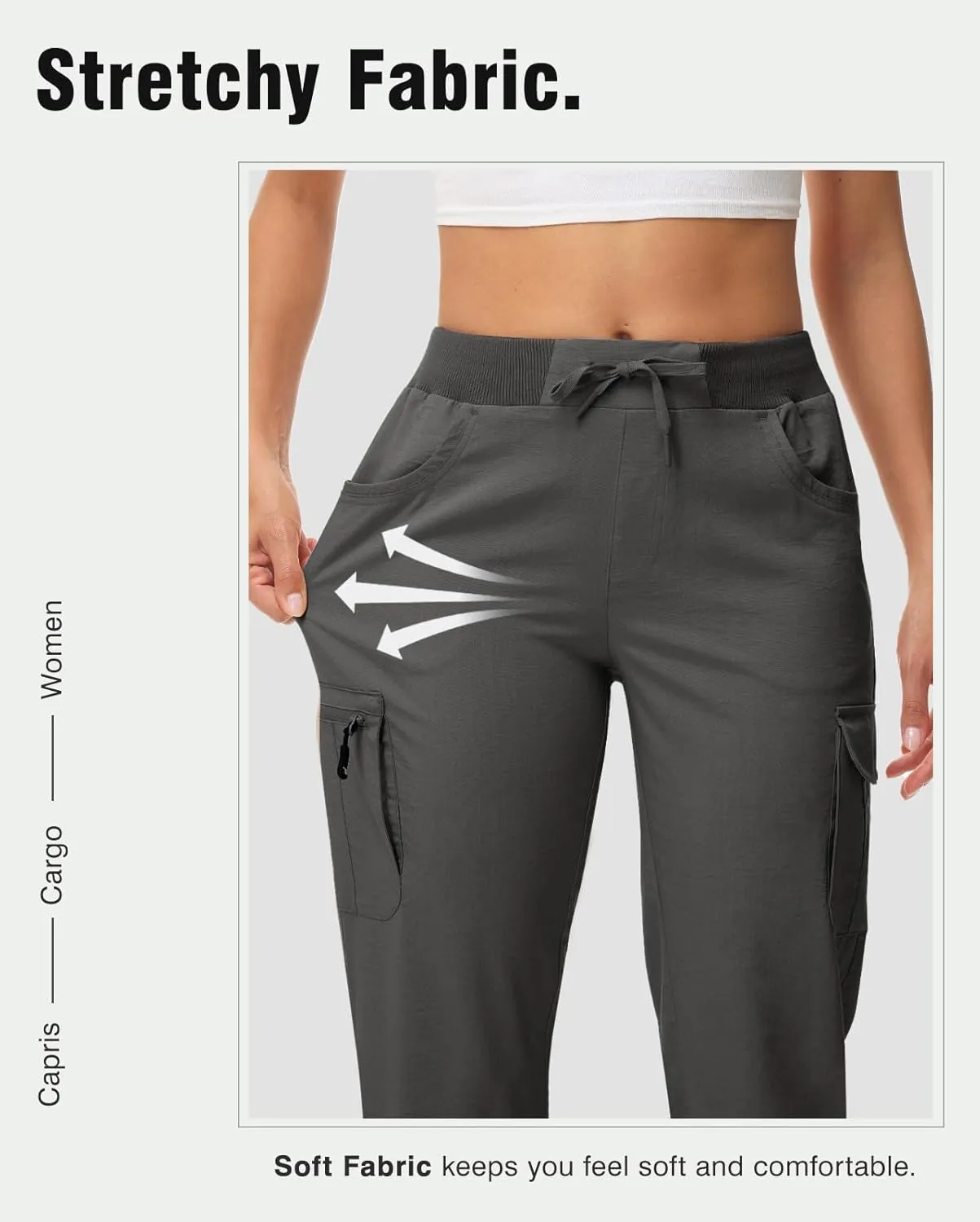 TBMPOY Womens Cargo Capris with Pockets Lightweight Hiking Capris Pants Quick Dry Casual Cropped Pants Summer Trip Cotton