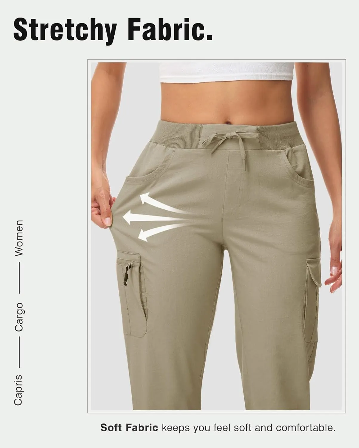 TBMPOY Womens Cargo Capris with Pockets Lightweight Hiking Capris Pants Quick Dry Casual Cropped Pants Summer Trip Cotton