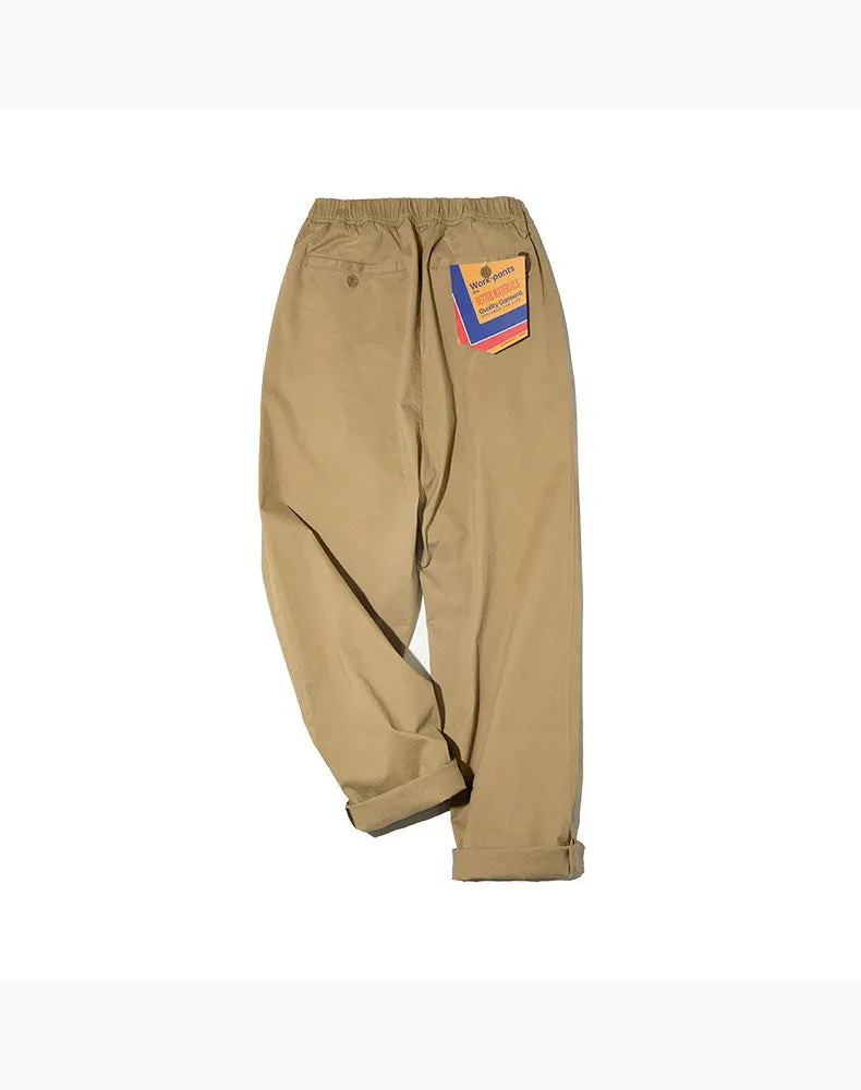 Tooling American Retro Loose Casual Elastic Men's Trousers