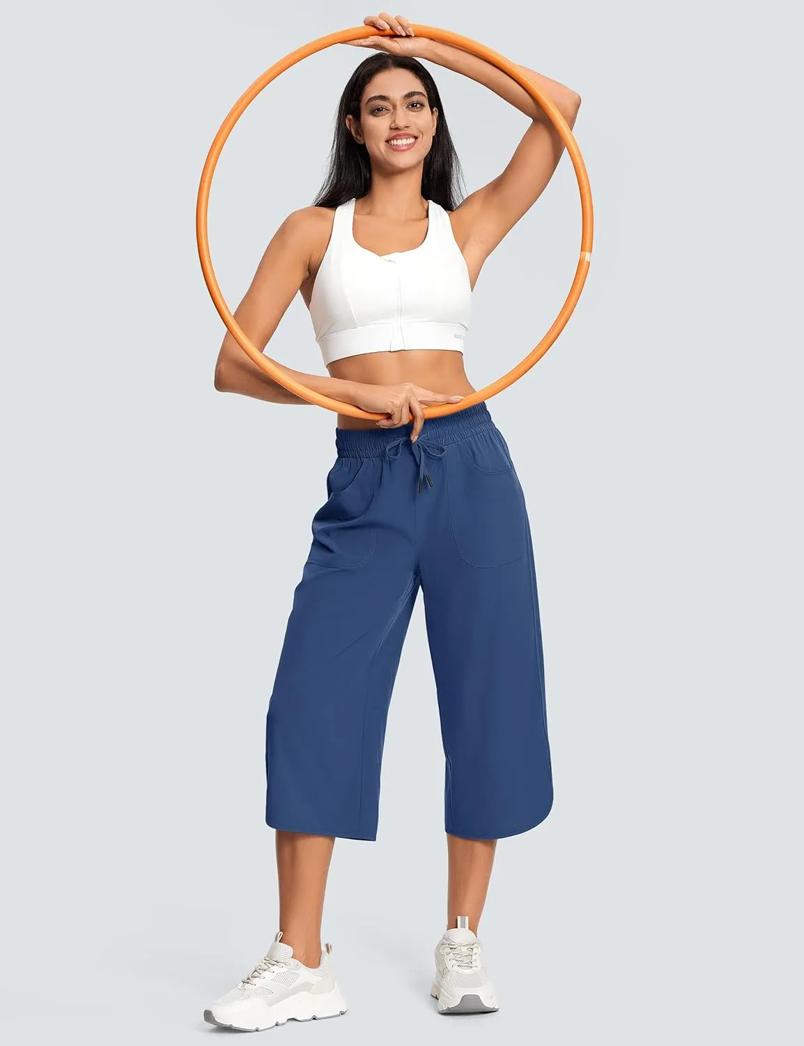Women's Capri Pants Wide Leg Plus Size Lightweight Quick Dry Casual Summer Pants Sweatpants Hiking Walking