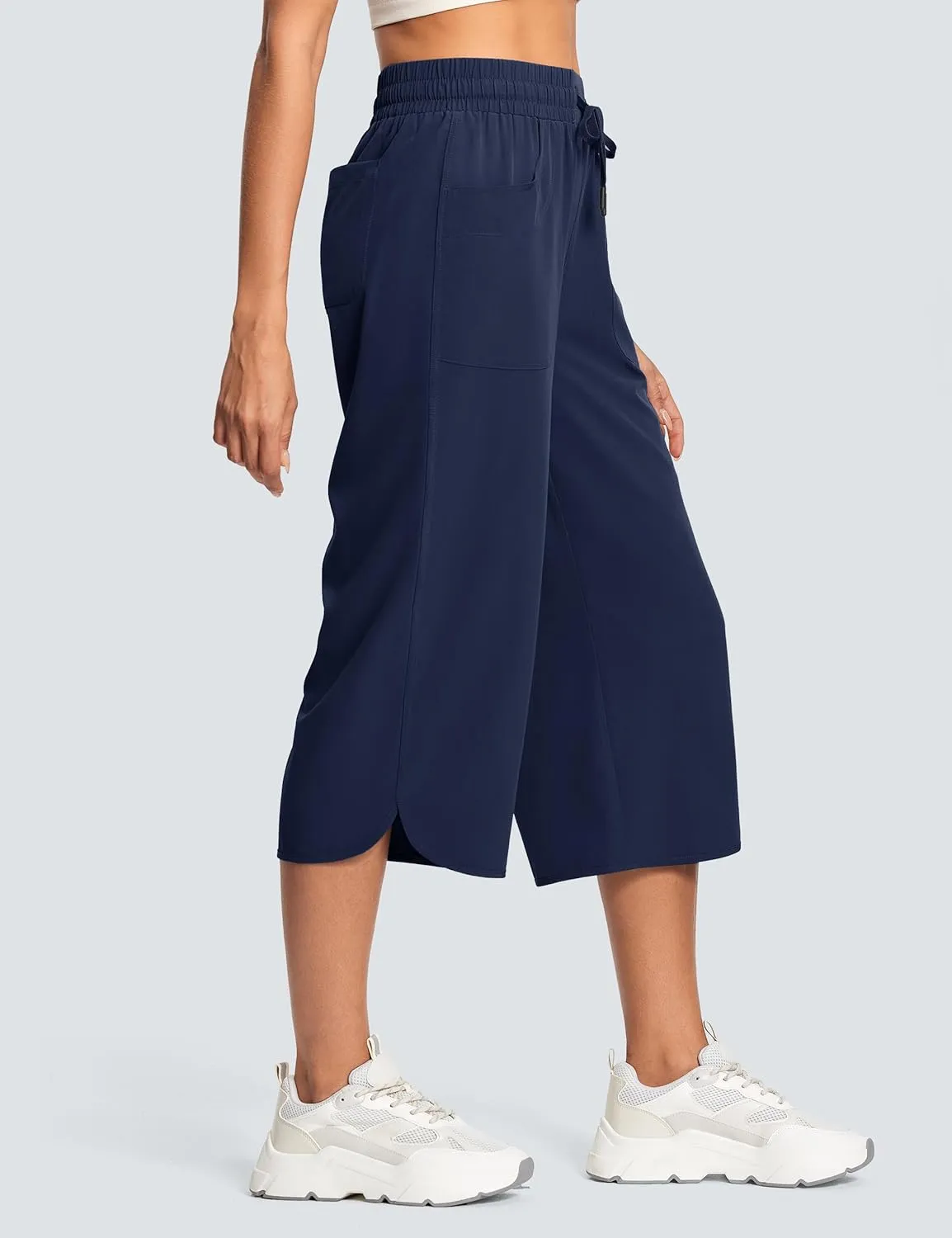 Women's Capri Pants Wide Leg Plus Size Lightweight Quick Dry Casual Summer Pants Sweatpants Hiking Walking