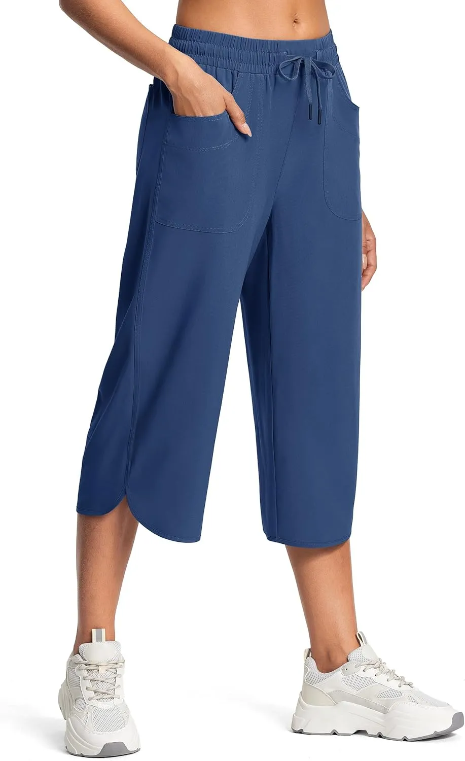 Women's Capri Pants Wide Leg Plus Size Lightweight Quick Dry Casual Summer Pants Sweatpants Hiking Walking