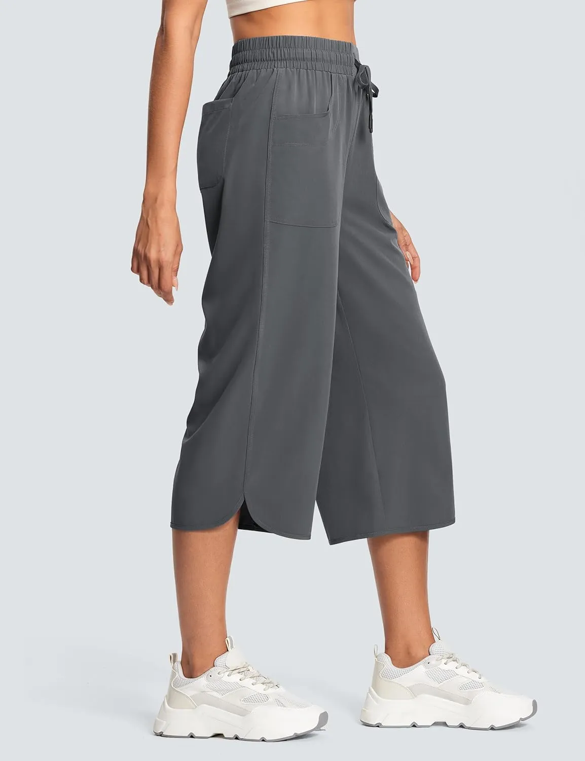 Women's Capri Pants Wide Leg Plus Size Lightweight Quick Dry Casual Summer Pants Sweatpants Hiking Walking
