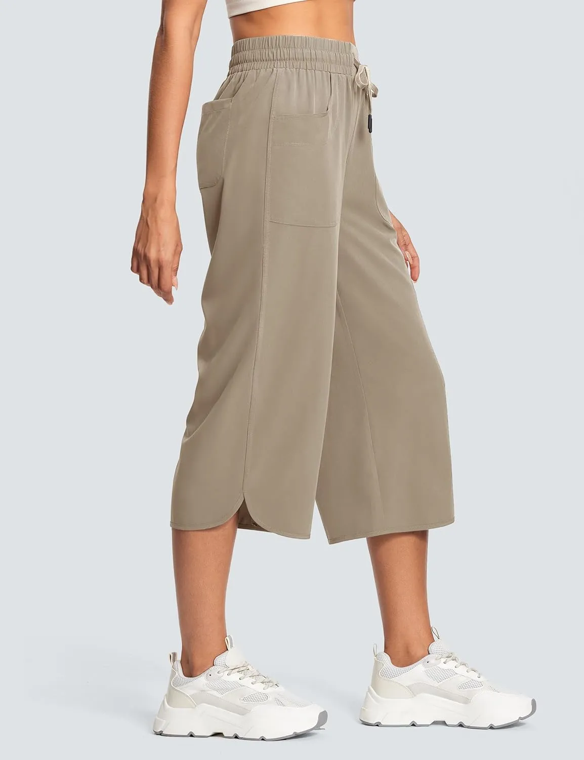 Women's Capri Pants Wide Leg Plus Size Lightweight Quick Dry Casual Summer Pants Sweatpants Hiking Walking