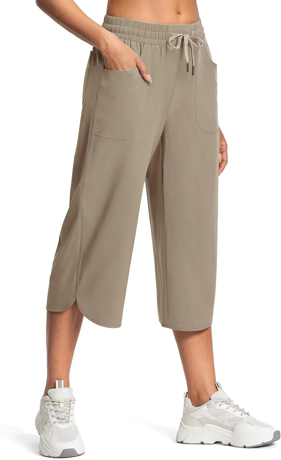 Women's Capri Pants Wide Leg Plus Size Lightweight Quick Dry Casual Summer Pants Sweatpants Hiking Walking