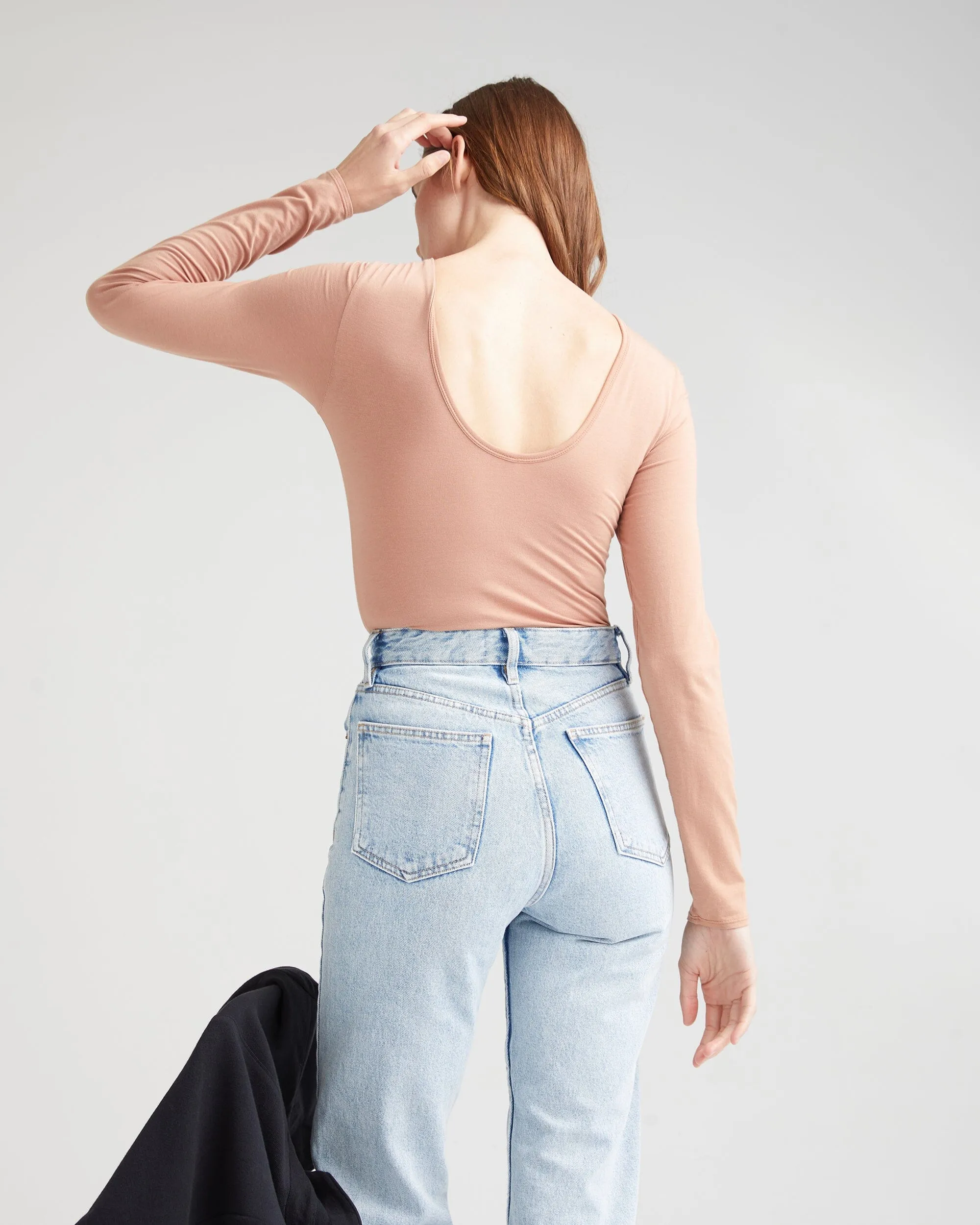 Women's Soft Stretch Modal Shirred Bodysuit