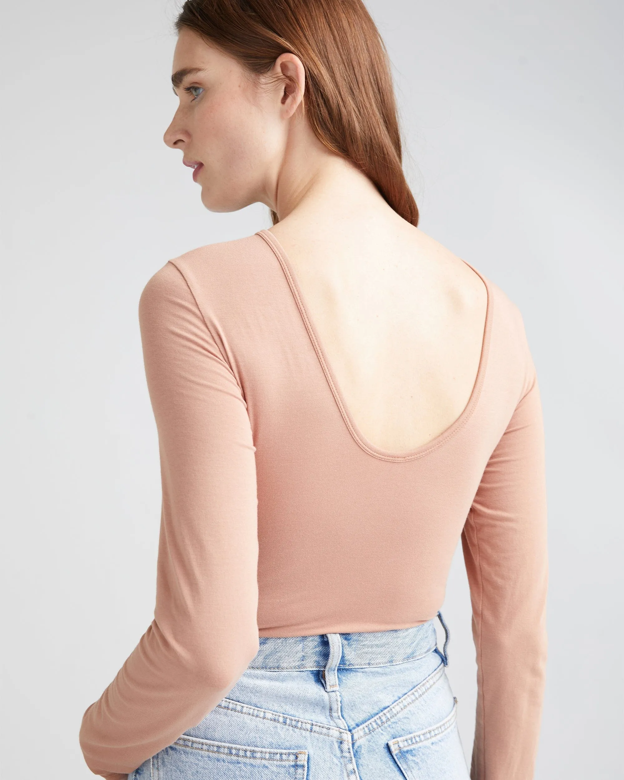 Women's Soft Stretch Modal Shirred Bodysuit