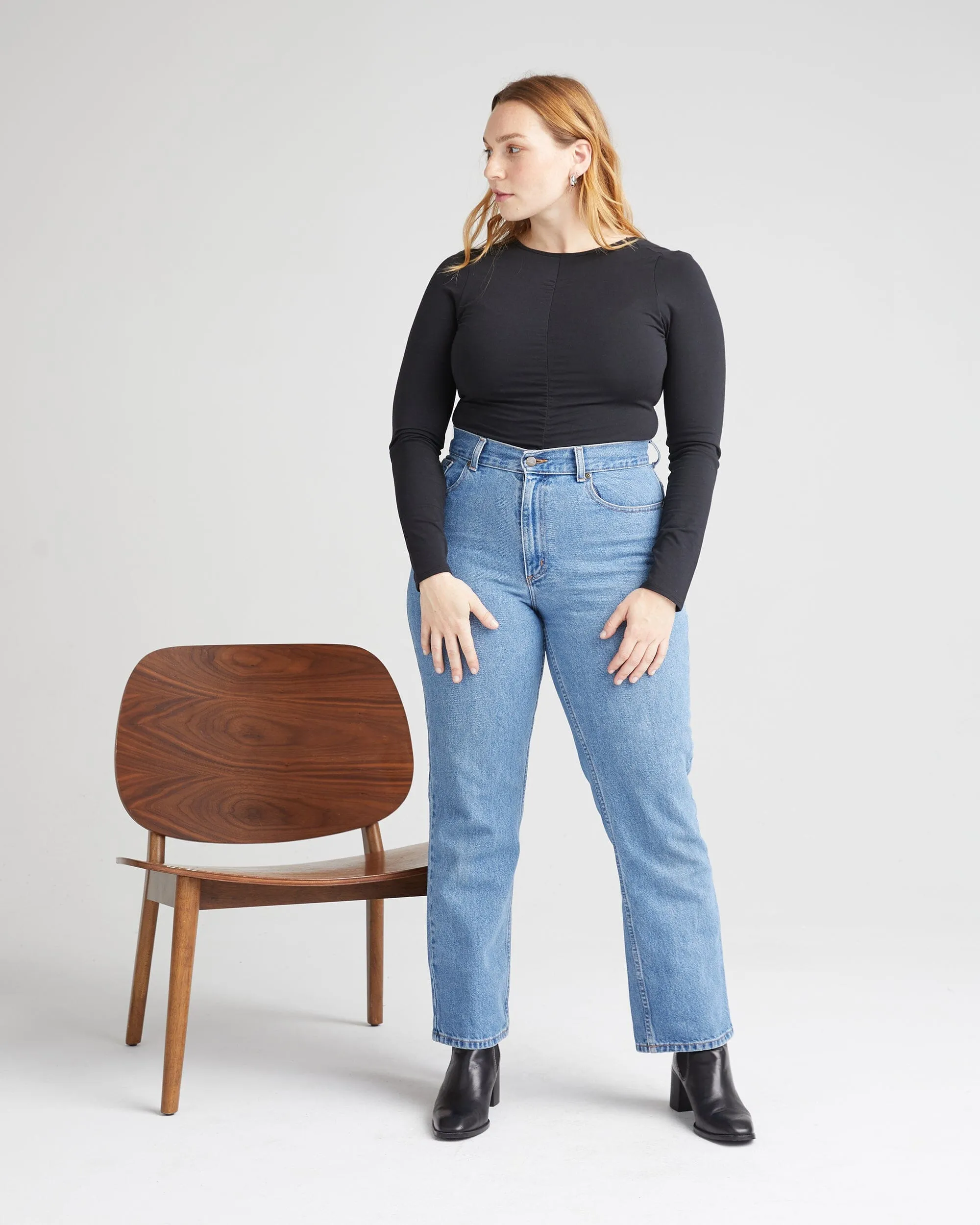 Women's Soft Stretch Modal Shirred Bodysuit