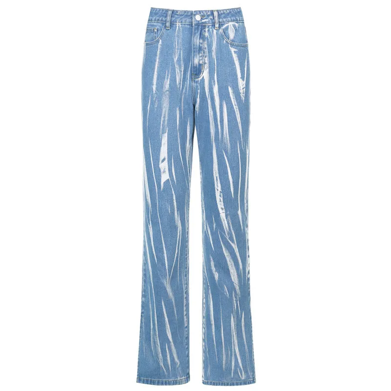 Women's Stylish High Waist Baggy Jeans - GlamzLife